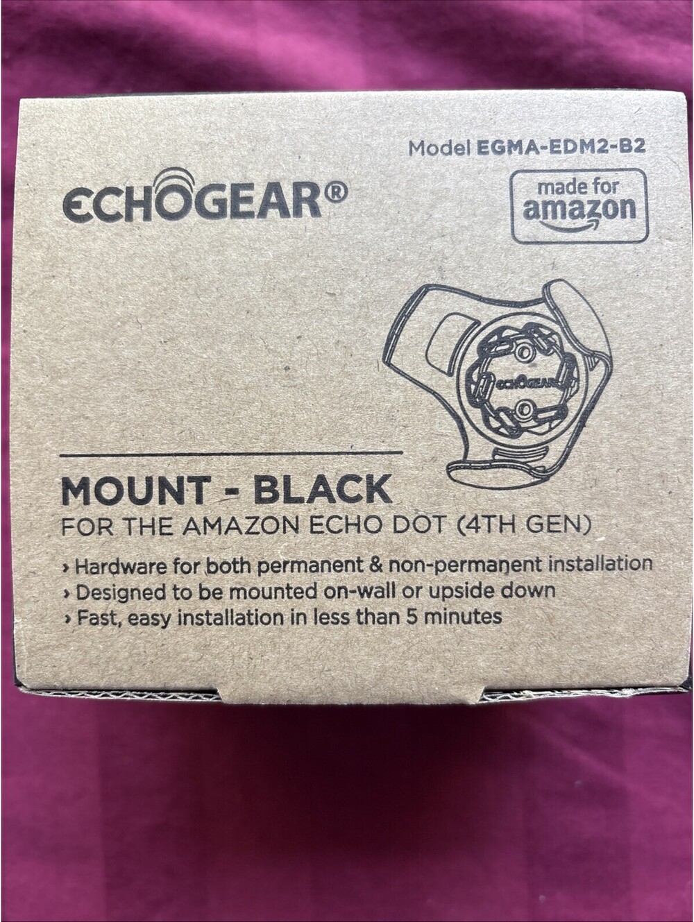 ECHOGEAR Wall Mount for Amazon Echo Dot (4th Generation) Black 🔥